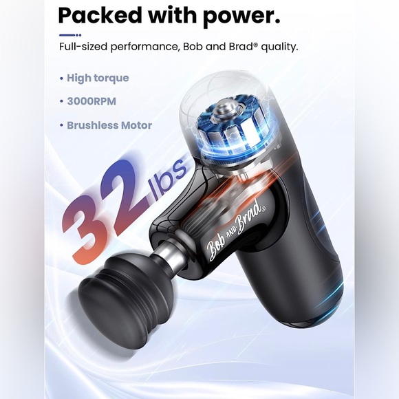 New BOB AND BRAD Q2 Mini Pocket-Sized Deep Tissue Muscle Massager Gun(Black) - Picture 4 of 12